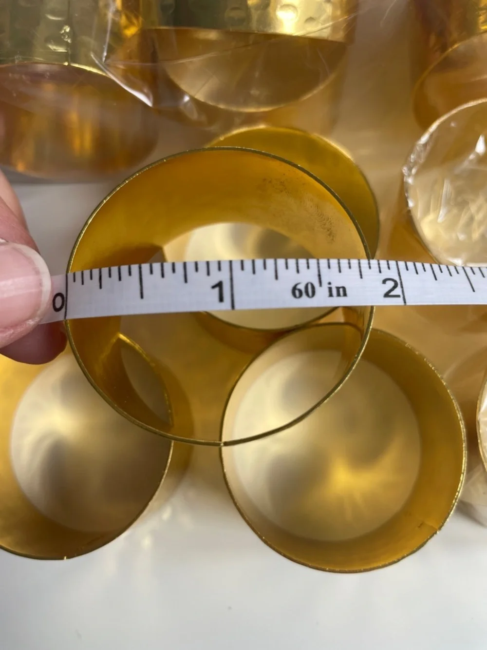 Gold Hammered Metal Napkin Rings - Set of 20